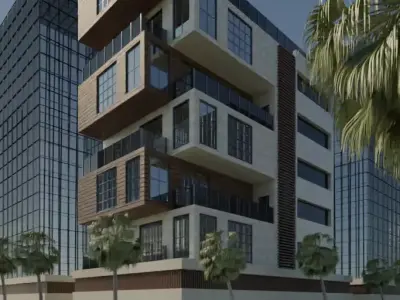 Apartement Building Scene Packed Free 3D model