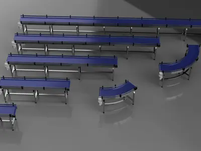 Conveyor Belt Bundle 3D Model 3D model