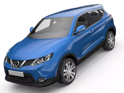 Nissan Qashqai SUV with interior low poly Low-poly 3D model