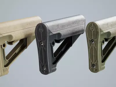 AR15 M4 M16 Stock MAGPUL MAG470 STR Low-poly 3D model