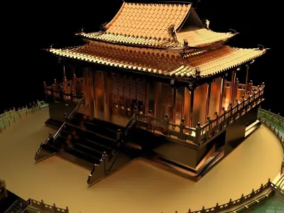 Chinese ancient  house   3D model buy