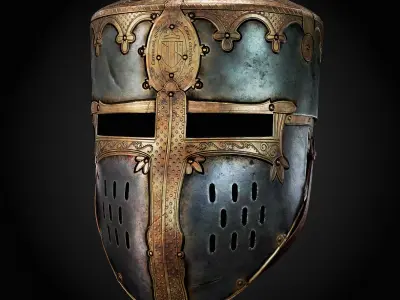 Medieval Helmet Low-poly 3D model buy