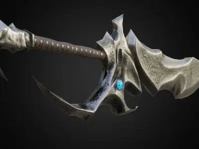 Fantasy sword Low-poly 3D model 2