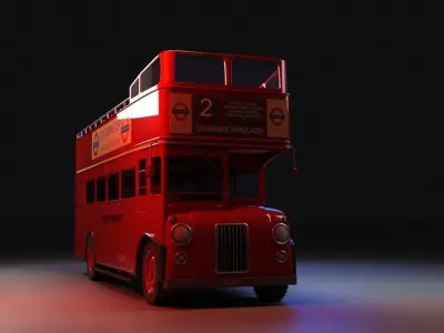 London Bus Open Top 3D model