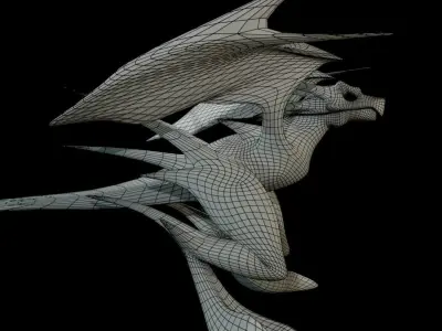 Bird Dragon LARGE Low-poly 3D model