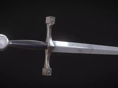 Medieval Knight Sword 01 Low-poly 3D model