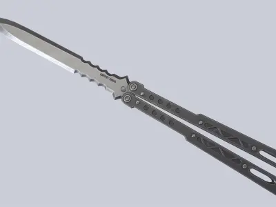 Butterfly knife Low-poly 3D model buy