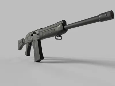 Weapon Gun Rifle S12K  Low-poly 3D model