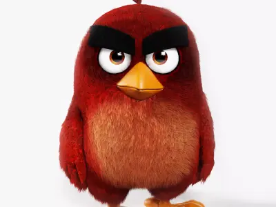 Angry Bird Red Low-poly 3D model