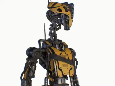 Scout robot character Unity UE gameready lowpoly model Low-poly 3D model