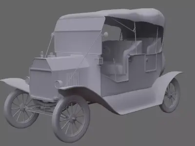 Model T Ford 1908 Low-poly 3D model