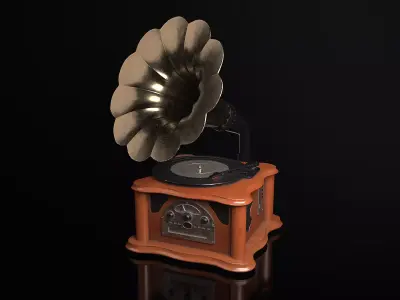 Vintage Gramophone 3D model