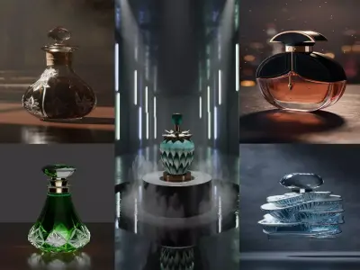 Luxury Perfume Bottles Collection 3D Pack 3D model