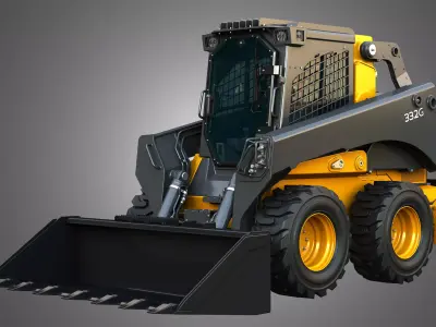 332G Skid Steer Loader with Forestry Package - Bucket 3D model