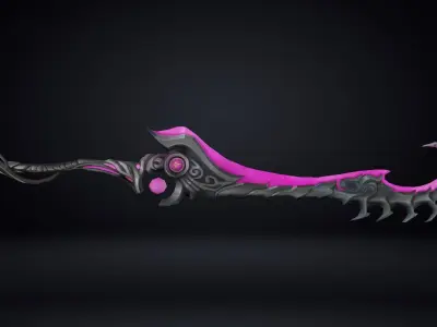 Futuristic Sword Low-poly 3D model 19