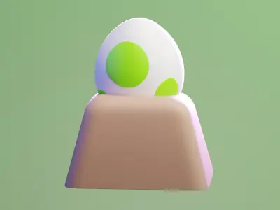 Yoshi Egg - keycap to print Free 3D print model