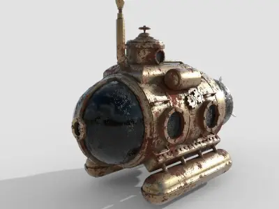Steampunk Submarine 3D model by kayrox120