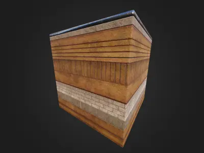 Trim Sheet Wood rock metallic old Texture