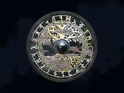 Viking Shield 3 - New and war-torn 3D Model Pack