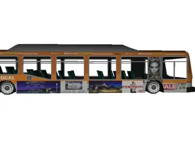 City Bus Los Angeles LOW POLY 4000 Free low-poly 3D model