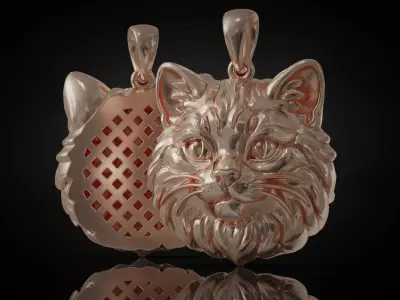 Cat Face Charm Pendant  3D print model