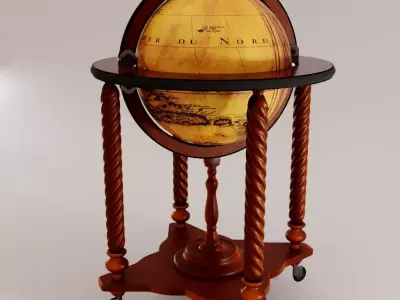antique globe PBR  Low-poly 3D model