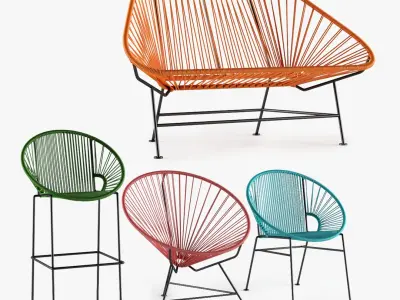 Acapulco Lounge Furniture Set 02 3D model