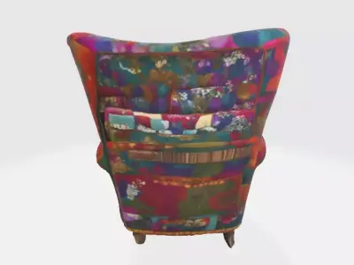 Vibrant Kilim Throne 3D model