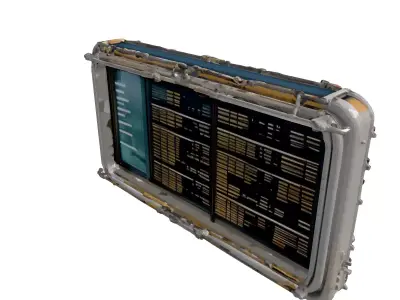 Industrial SciFi Wall Data Screen 3D model