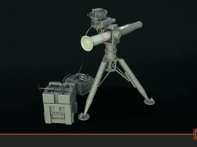 TOW-ATGM Low-poly 3D model