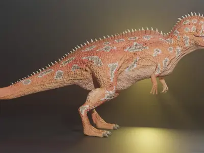 Stylized Acrocanthosaurus - Basic Rigged Low-poly 3D model
