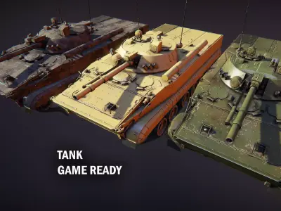 Tank BMP 3 Low-poly 3D model