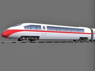Red Speed Train 2 3D model