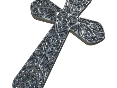 5 Christian Cross V10 3D model