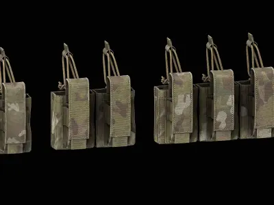 Condor M4 Kangaroo Mag Pouch Gen 2 3V Low-poly 3D model