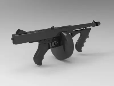 Thompson submachine gun 3D model purchase