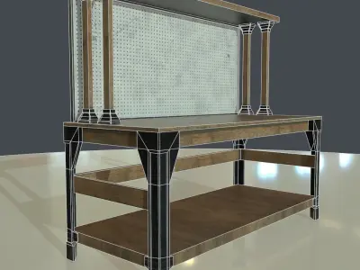 PBR Workbench industrial style Low-poly 3D model