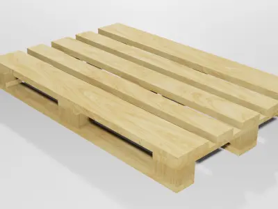 Wooden European Pallet Low-poly 3D model