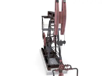 Oil Pumpjack Animated Weathered 2 Low-poly 3D model