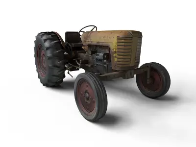 Farm Traktor Low-poly 3D model