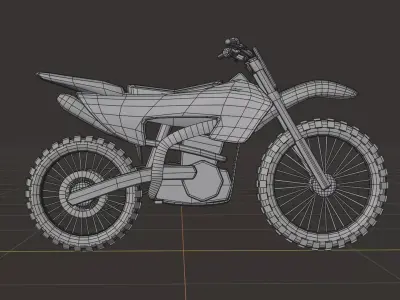 Dirtbike Low Poly  Free low-poly 3D model