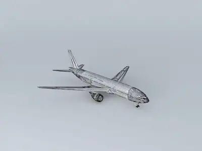 Template - Boeing 777-200LR Free 3D model purchase