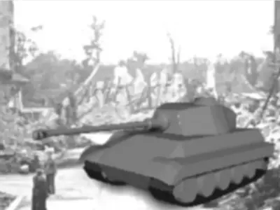 German Tiger 2 H from WW2 Low-poly 3D model