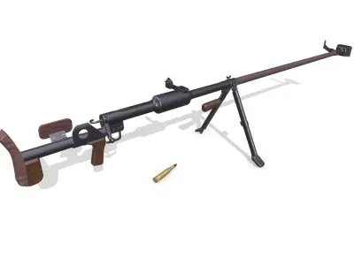 PTDR 41 Anti tank Rifle Low-poly PBR Low-poly 3D model