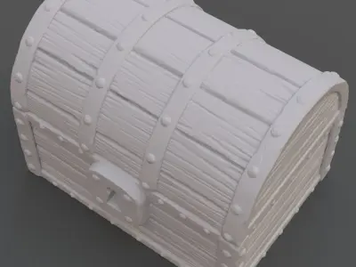Chest wooden 3D model