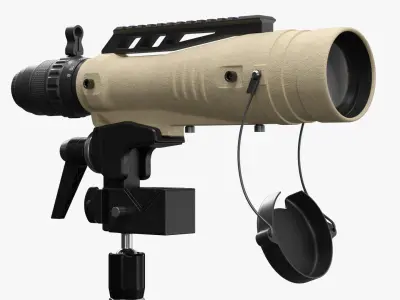 Tactical Spotting Scope on Tripod 3D model