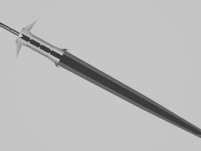 a great steel sword game ready Free low-poly 3D model