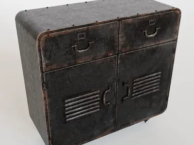 Industrial iron cabinet 3D model