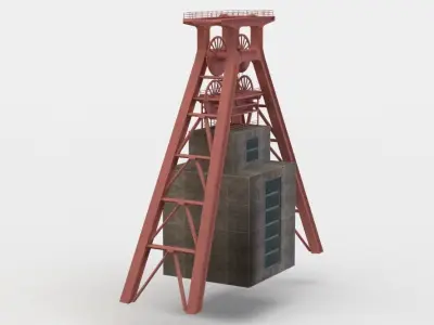 Shaft tower Low-poly 3D model purchase