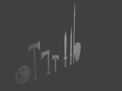 LowPoly Weapons sword Free 3D model